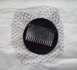 Black Blossom Flower Fascinator back