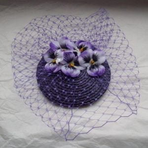 Purple Pansy Flower Fascinator top