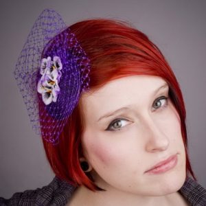 Purple Pansy Flower Fascinator