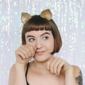 Gold Glitter Ears Headband front