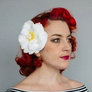 White Rugosa Rose Hair Clip