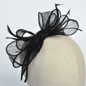 Close up of sinamay bow loops