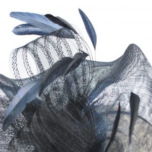 Close up detail of crinoline and curled feathers