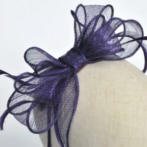 Close up of sinamay bow loops