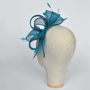 Teal Fascinator for a wedding guest
