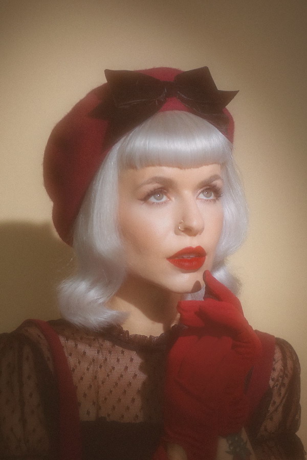 Autumn Photo Shoot - Wine Red Hat