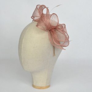 Latte sinamay fascinator for race days and weddings
