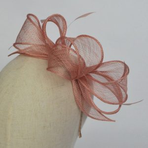 Mother of the bride wedding fascinator with loops and feathers