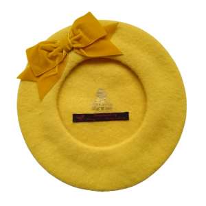 Mustard Beret with Bow
