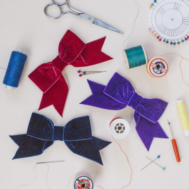 Purple - Handmade Fabric Bow Hair Clip 39