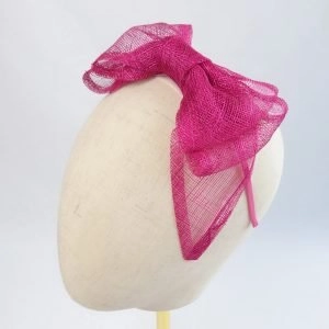 Dark Pink Large Sinamay Bow Fascinator