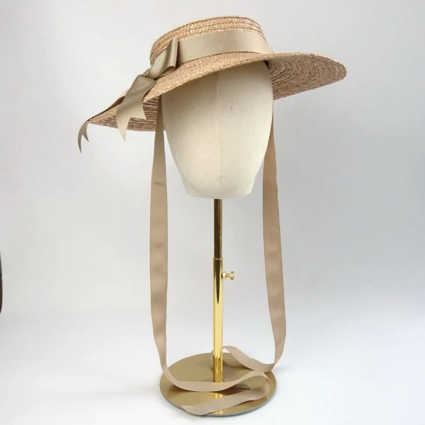Gold Straw Boater Sun Hat - Imogen display picture 3