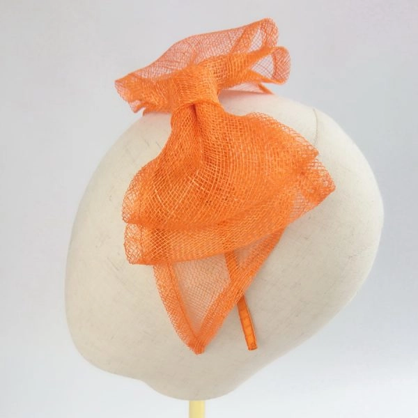 Orange Large Sinamay Bow Fascinator