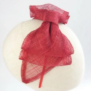 Red Large Sinamay Bow Fascinator