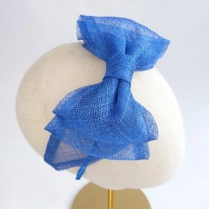 Royal Blue Large Sinamay Bow Fascinator