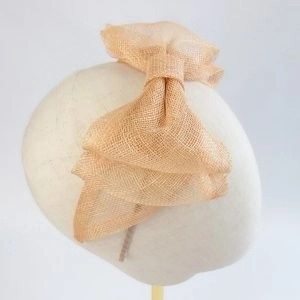 Apricot Large Sinamay Bow Fascinator
