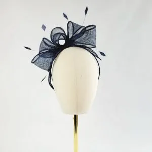 Navy blue fascinator with feathers. Popular design in new colour available now! Worn on hotsell your RIGHT HAND SIDE of the head.