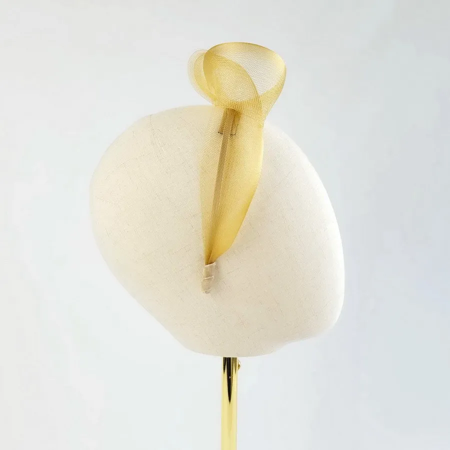 Mustard race day fascinator with no feathers