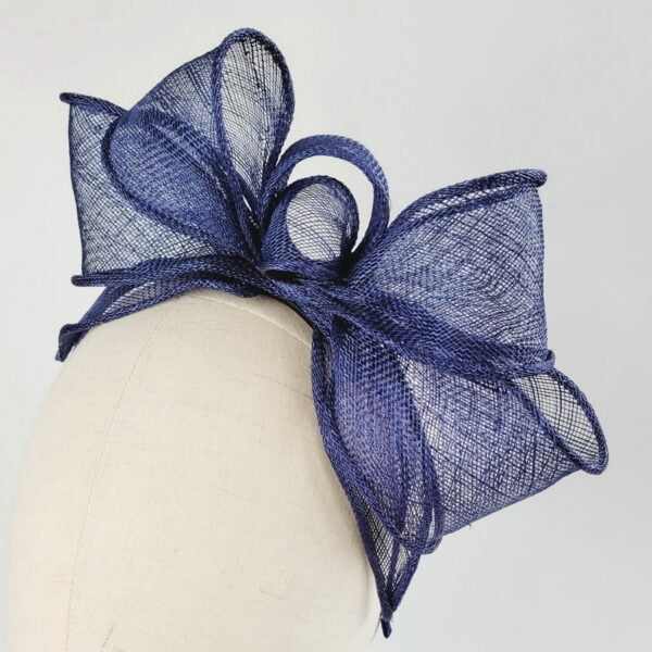 Navy Blue Looped Fascinator Headband - Image 9