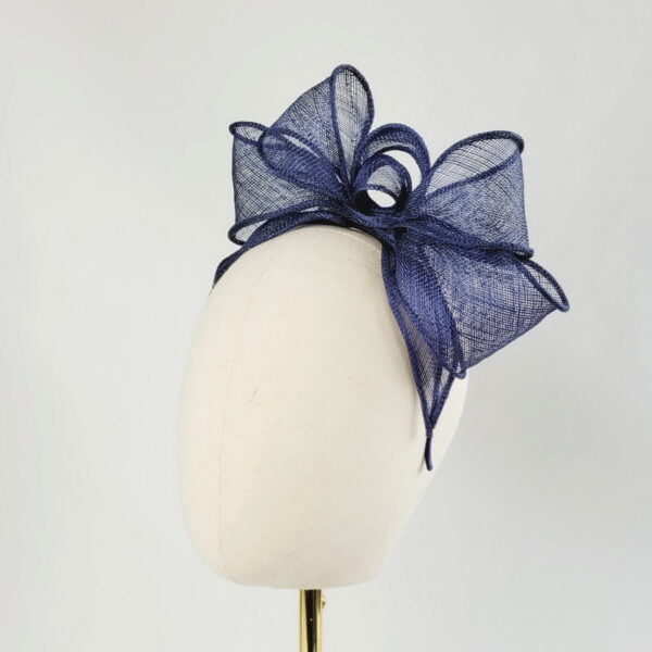 Navy Blue Looped Fascinator Headband - Image 7