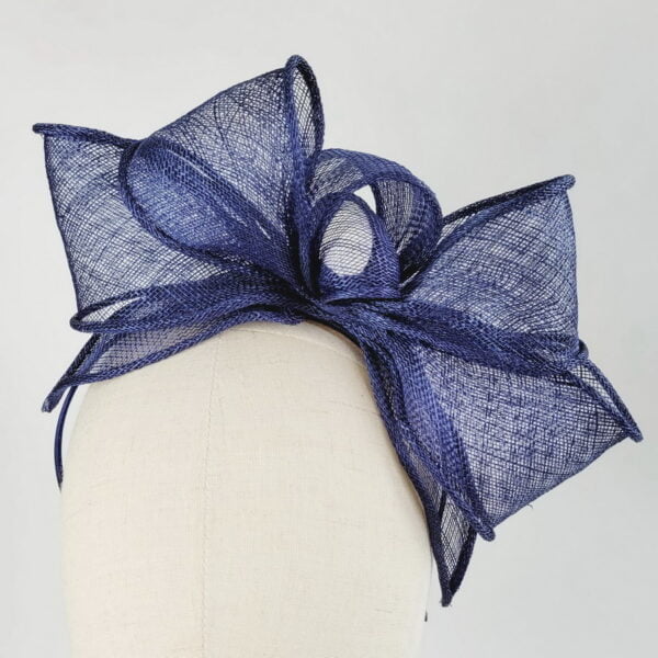 Navy Blue Looped Fascinator Headband - Image 8