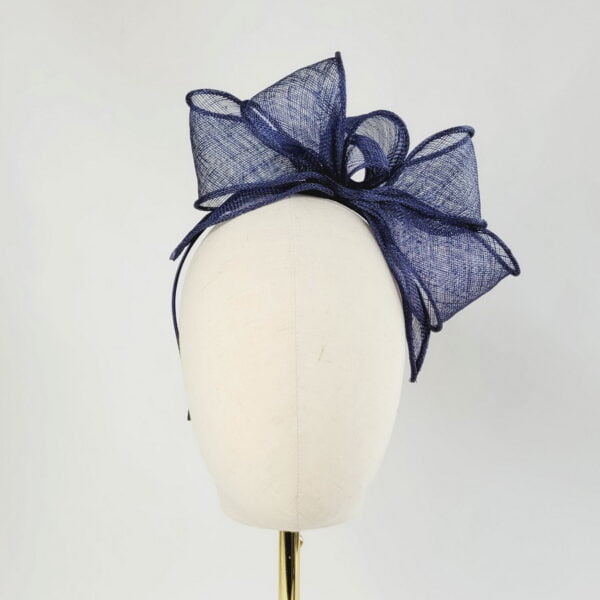 Navy Blue Looped Fascinator Headband - Image 6