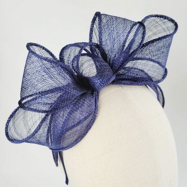 Navy Blue Looped Fascinator Headband - Image 4