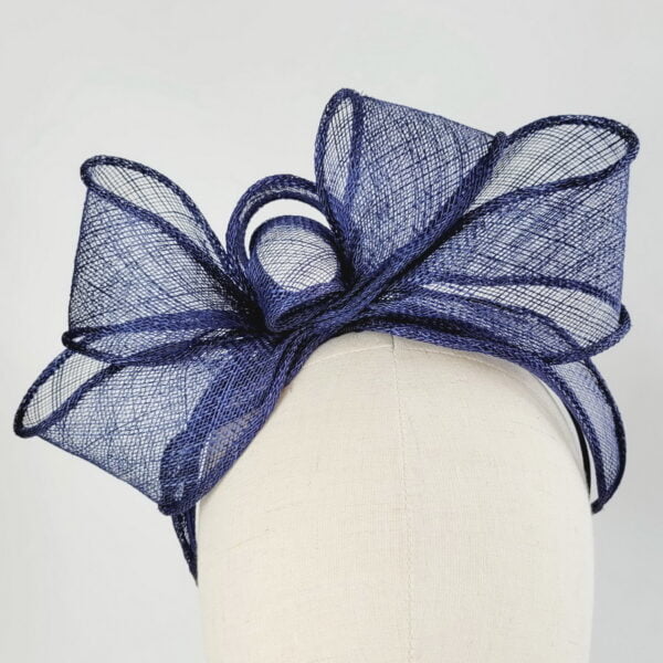 Navy Blue Looped Fascinator Headband - Image 3