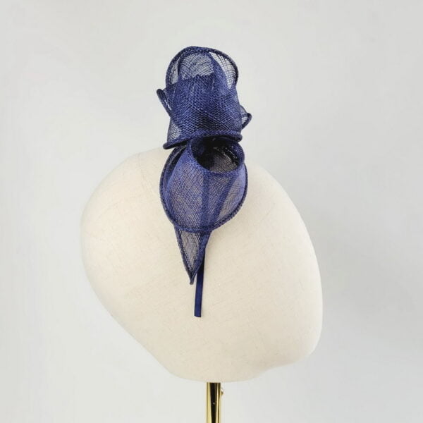 Navy Blue Looped Fascinator Headband - Image 5