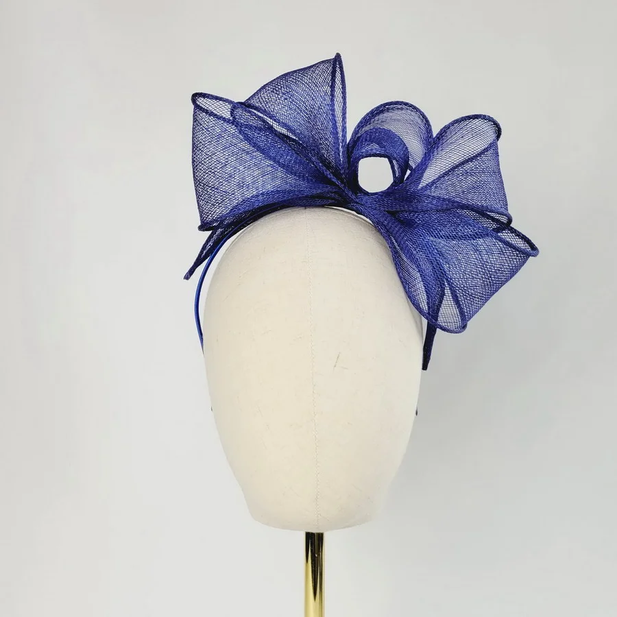 Royal Blue Looped Fascinator Headband - Image 2
