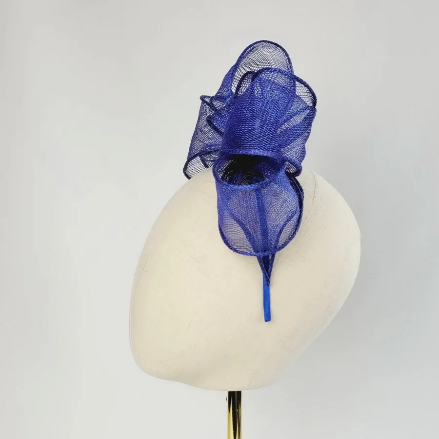 Royal Blue Looped Fascinator Headband - Image 5