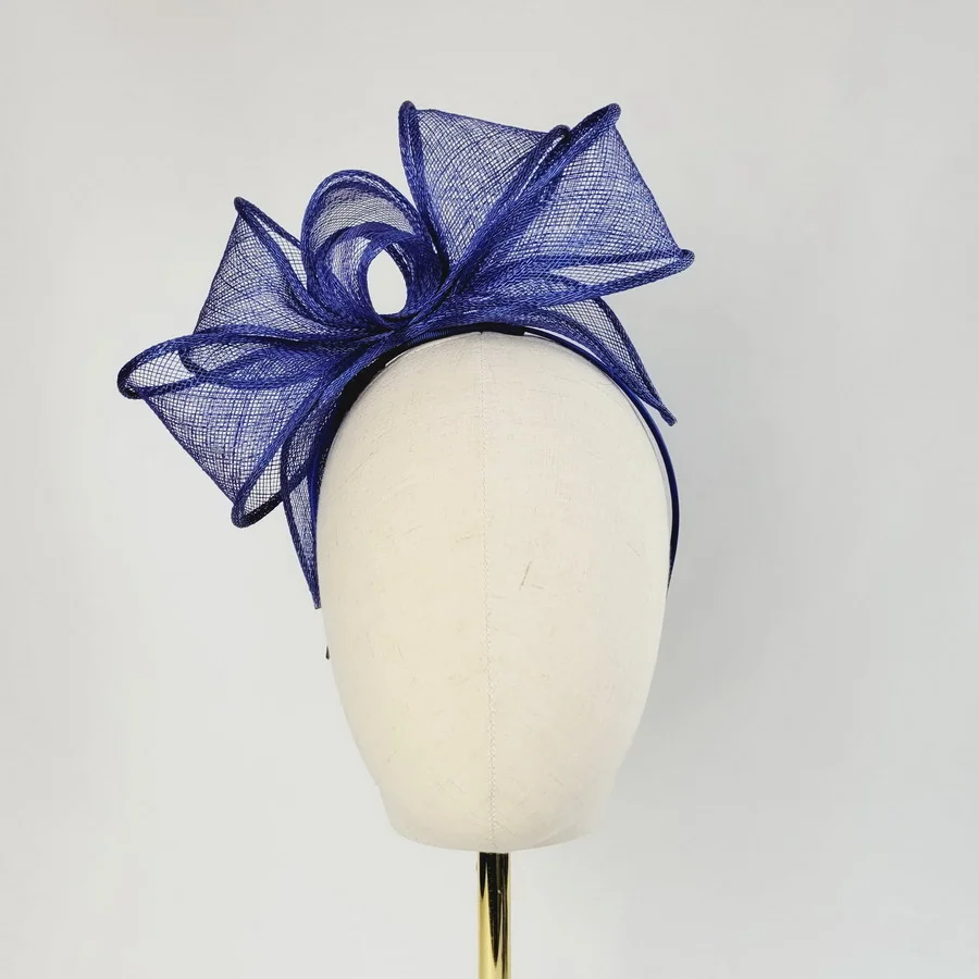 Royal Blue Looped Fascinator Headband - Image 6