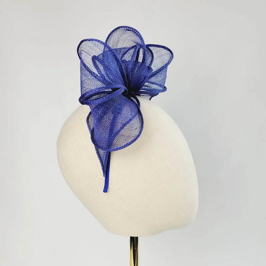Royal Blue Looped Fascinator Headband - Image 10